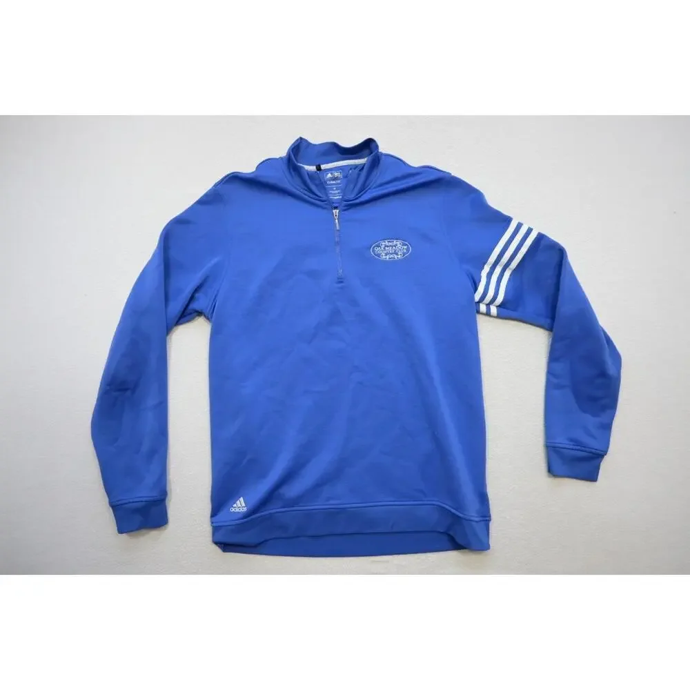 Adidas Golf Jacket ClimaLite 1/4 Zip Blue Long Sleeve Mens Size Medium‎